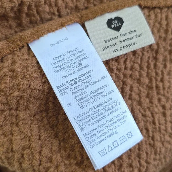 Madewell Brown Boxy Peplum Blouse Long Sleeeves Size L - Picture 9 of 9